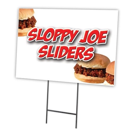Signmission Sloppy Joe Sliders Yard Sign & Stake outdoor plastic coroplast window, C-1824 Sloppy Joe Sliders C-1824 Sloppy Joe Sliders